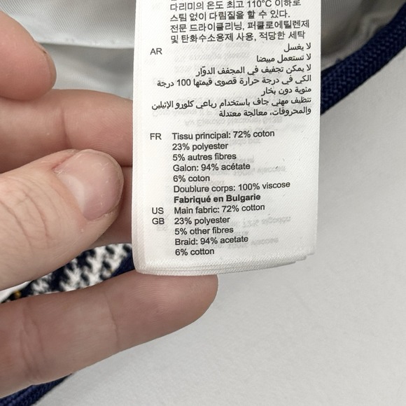 Sandro Paris Cropped Blazer Jacket In Checked Tweed FR 42/ US 10 Textured Plaid - Picture 11 of 15